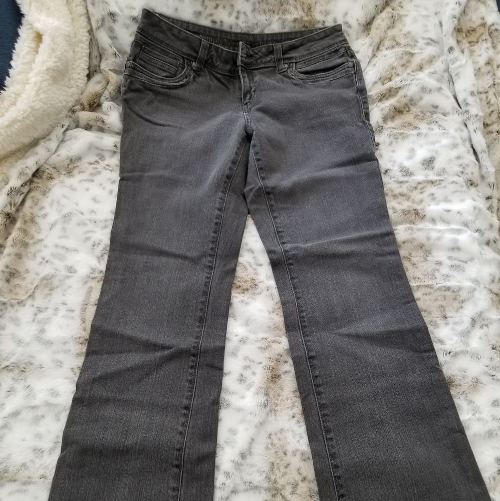 Women's Vera Wang bootcut distressed grey jeans